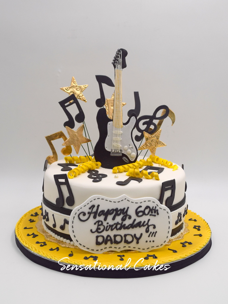 Musical Note With Feathers Elvis Birthday Cake Topper Decoration