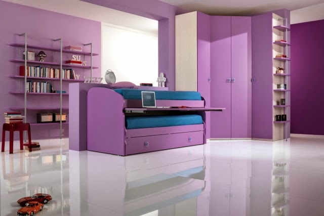 Cuartos de niñas en colores morados - Ideas para decorar dormitorios