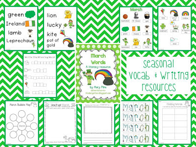 March Vocabulary And Literacy Centers Adventures In Kindergarten
