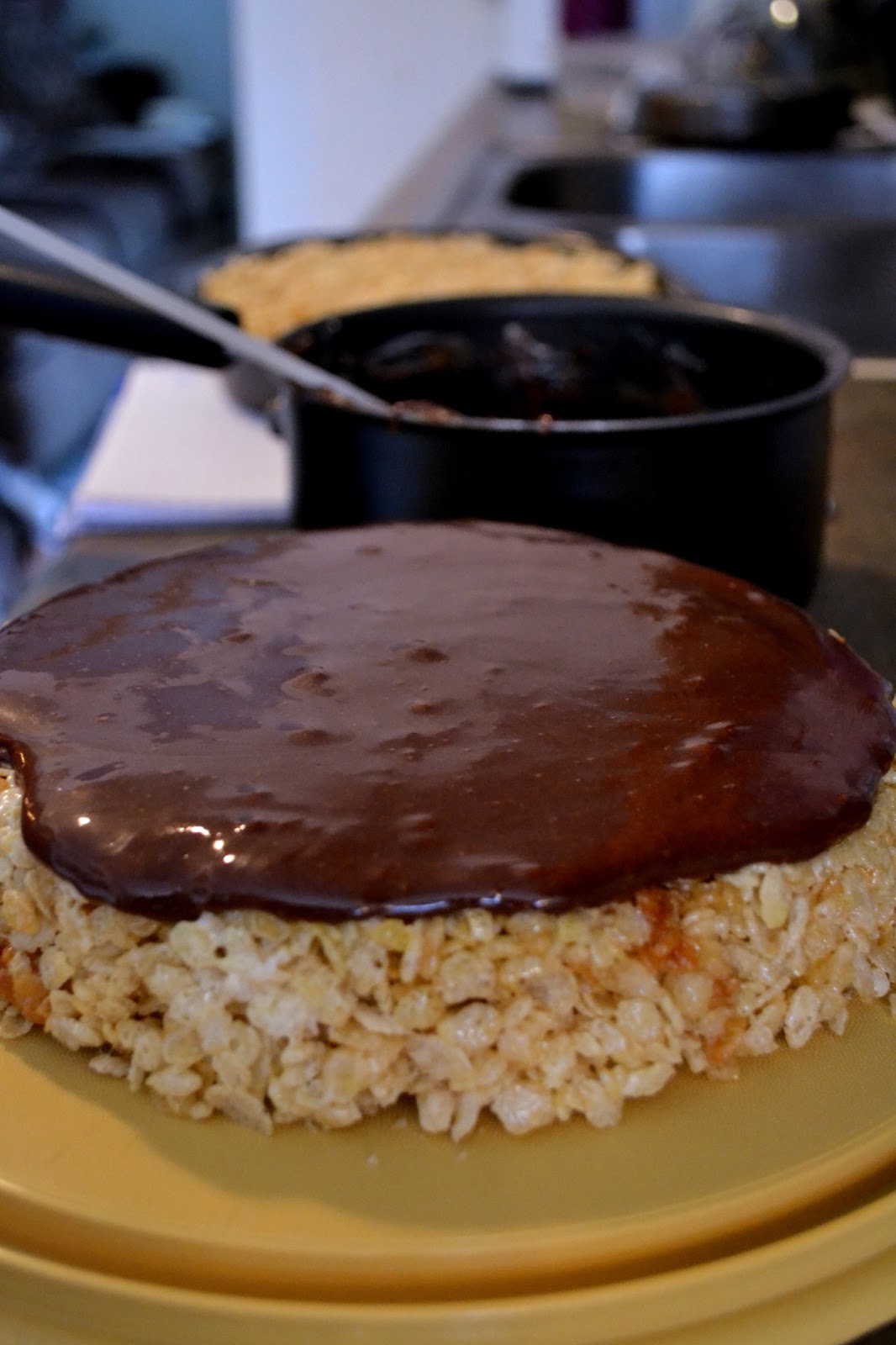 Simple Savory & Satisfying Rice Crispy Birthday Cake