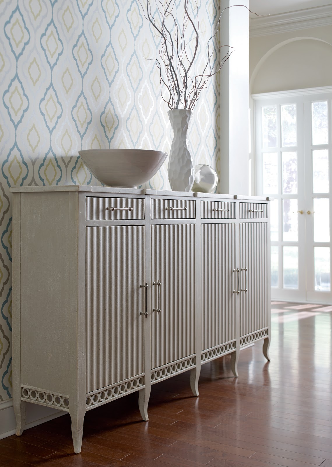 American Treasures Cape Code Sideboard, s hown in Charleston Gray. title=