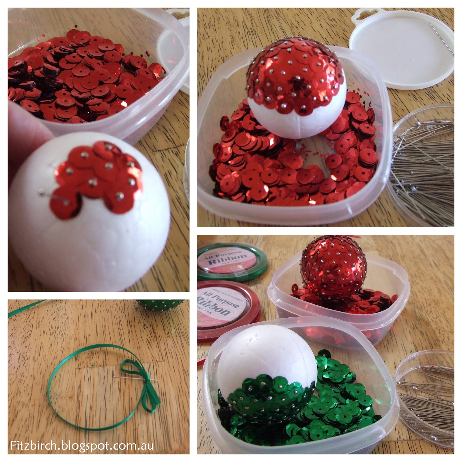FitzBirch Crafts Sequin Christmas Baubles