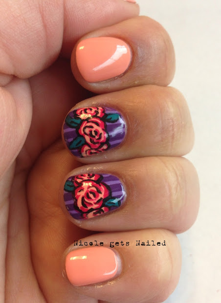 nicole nailed striped roses