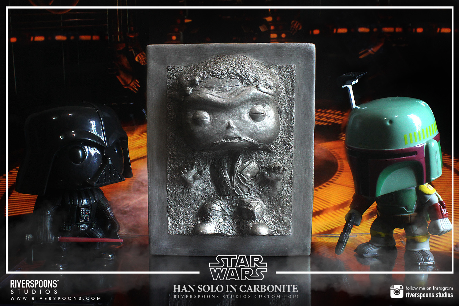 Riverspoons Studios: Riverspoons Studios Han Solo in Carbonite Custom Pop!1500 x 1000