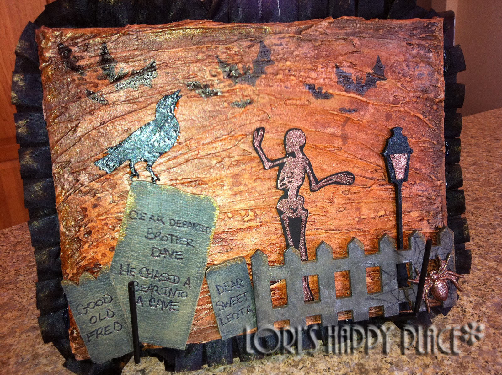 Lori's Happy Place Halloween Mixed Media Art Piece Finally!!