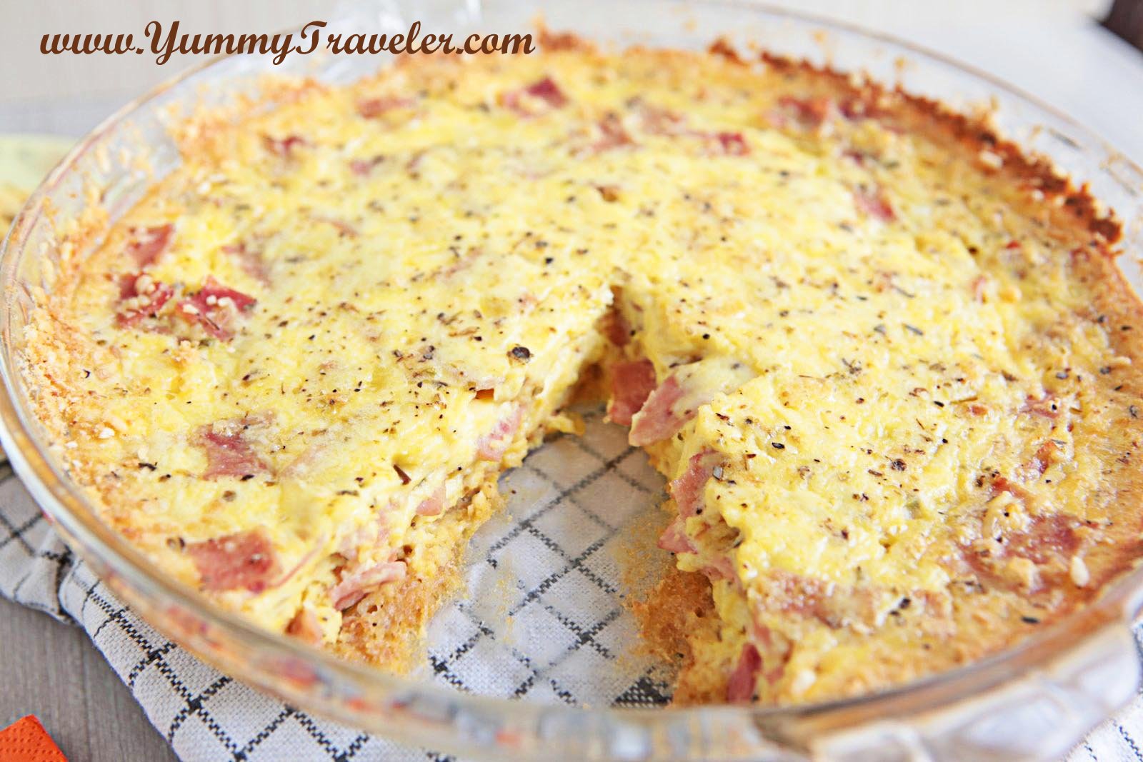 The Yummy Traveler Recipe Crustless Ham Quiche