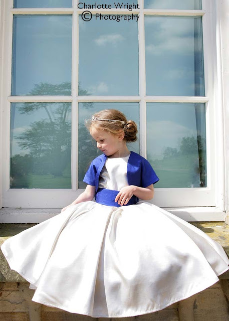 Flowergirl dress photoshoot for Village Brides the Long Compton bridal shop, Warwickshire