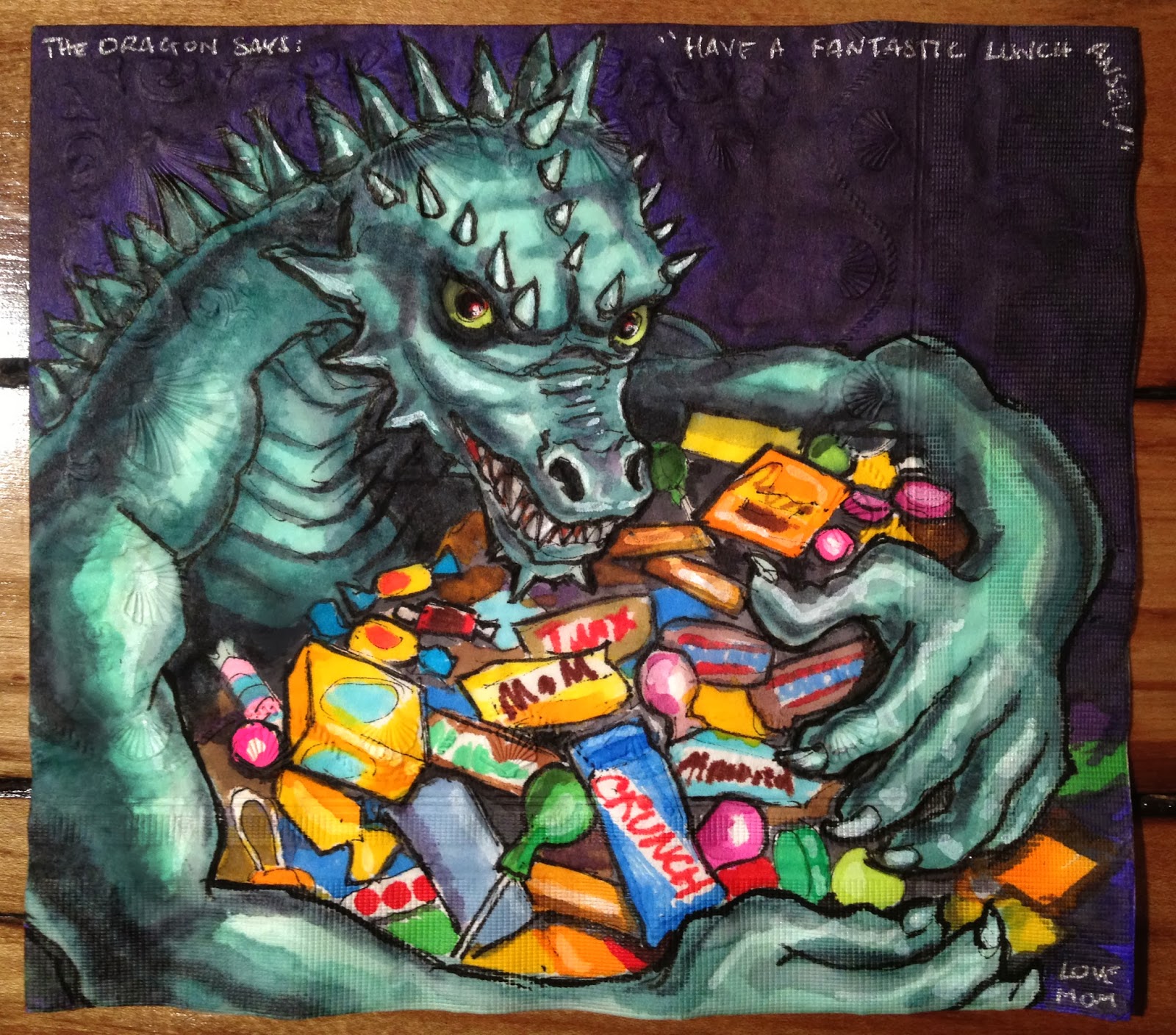 Dragon with Chocolate Horde Art Board Print for Sale by Hudine