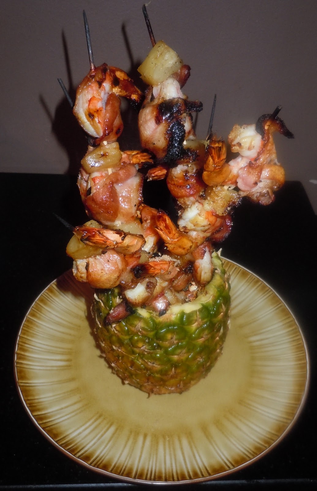 Party with Leah Bacon Wrapped Shrimp Skewers with Pineapple Glaze