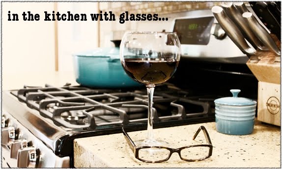 in the kitchen with glasses