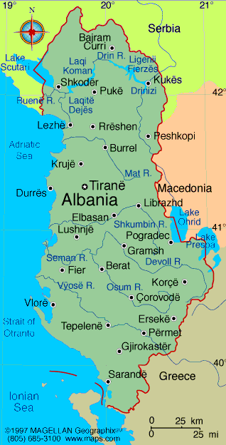 Albania Mapa del País