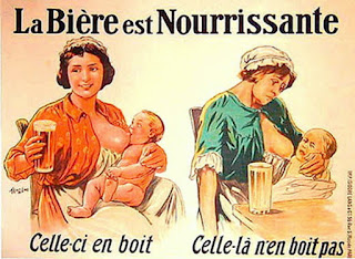 Alus maistingas - XX a. pradžios prancūzų reklaminis plakatas žindančioms mamytėms