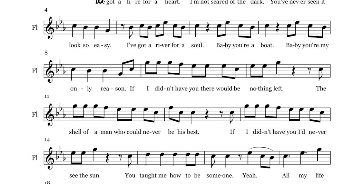 Flute Keys Drag Me Down Sheet Music Flute Keys Drag Me Down Sheet Music