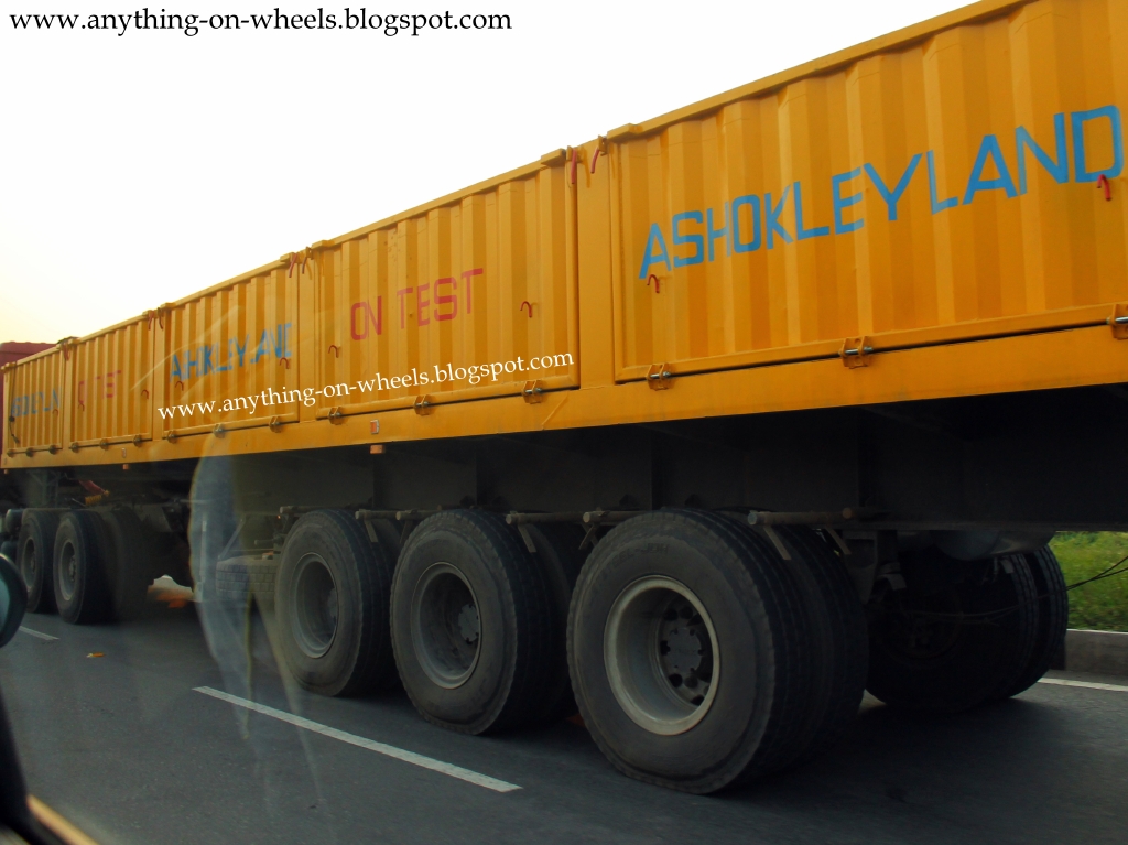 ANYTHING ON WHEELS Ashok Leyland U 4936 Tractor Trailer seen testing