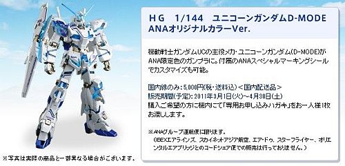 大光明株式會社: ANA×GUNDAM SKY PROJECT: 限定 模型 HG Unicorn