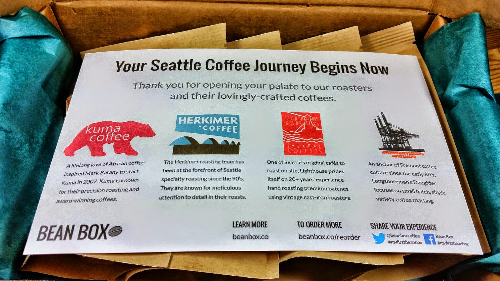 Bean Box Gourmet Seattle Coffee Box Review Plus Six Months Bean Box