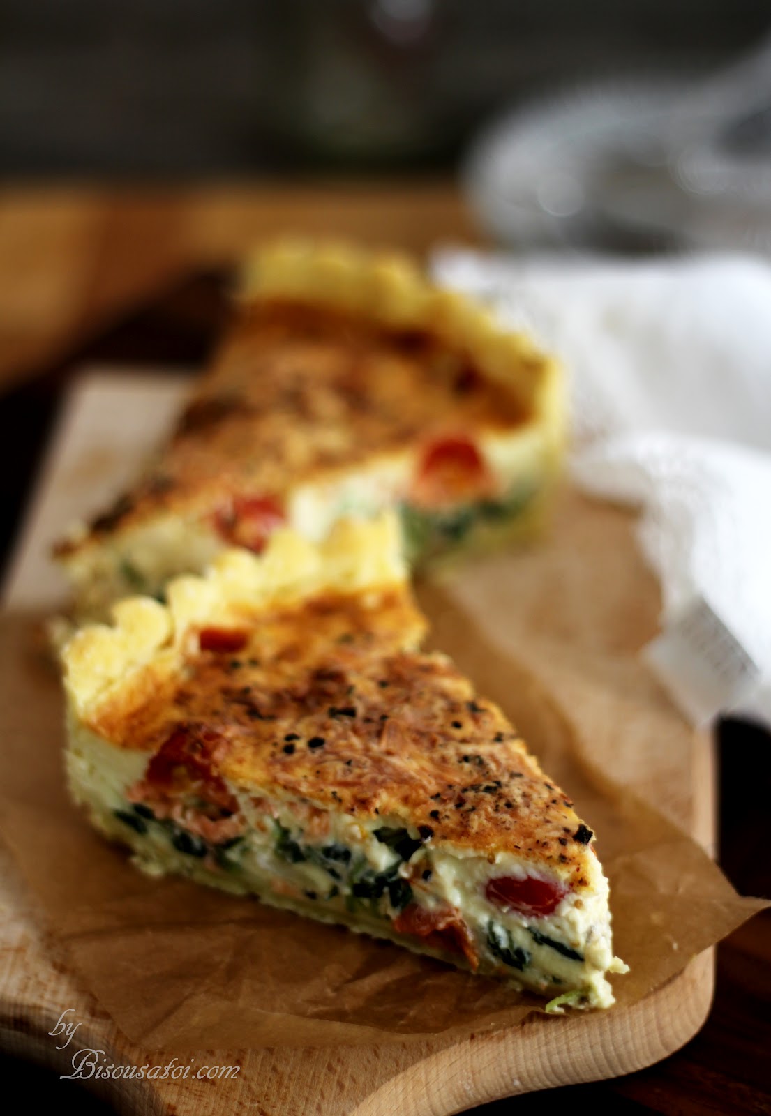 Salmon & Spinach Quiche Bisous À Toi