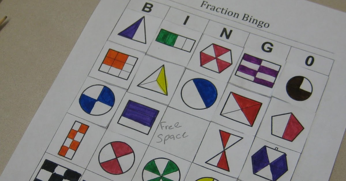 Day's Class Notes Fraction Bingo