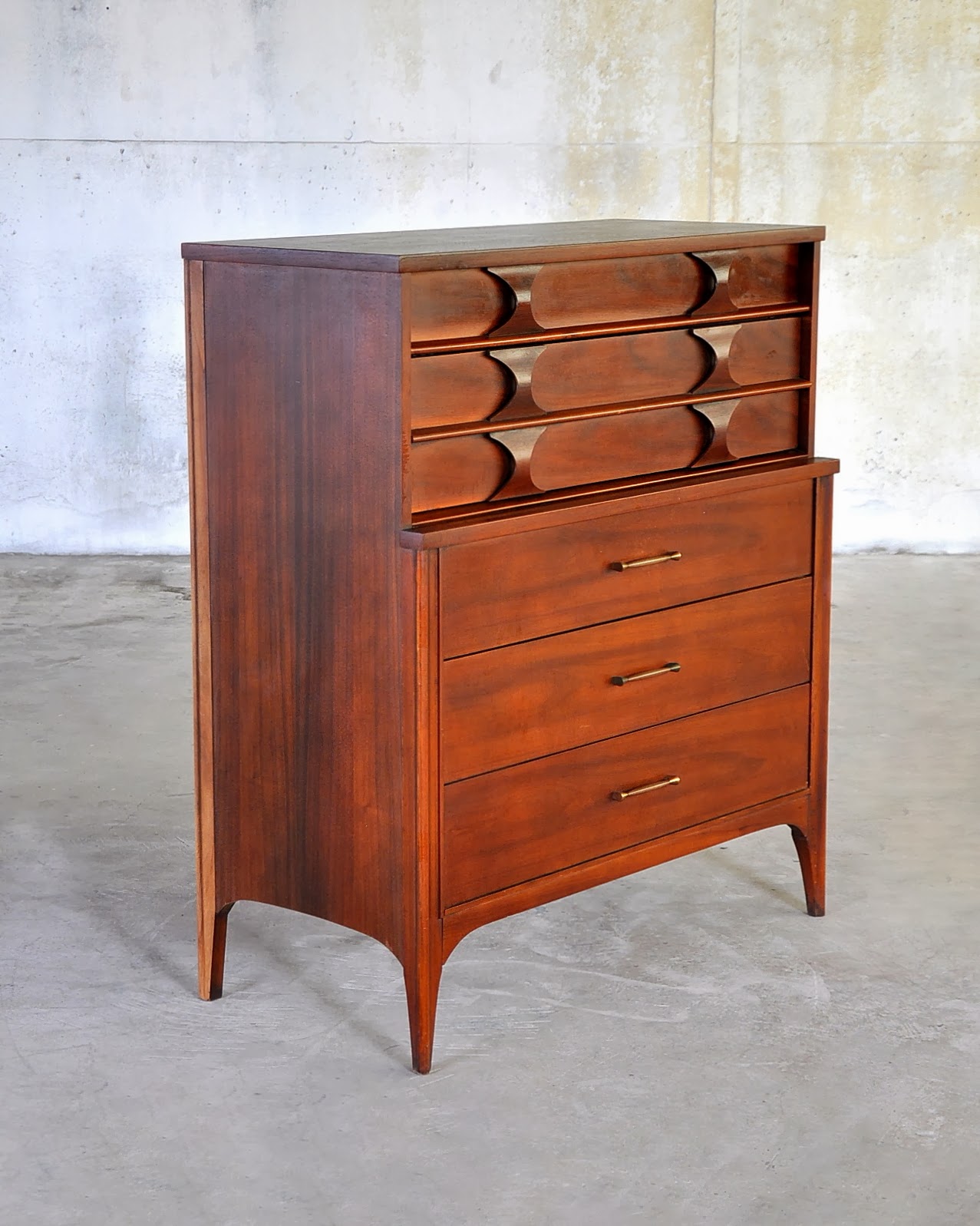 SELECT MODERN Kent Coffey Highboy Dresser or Gentleman's Chest of Dawers