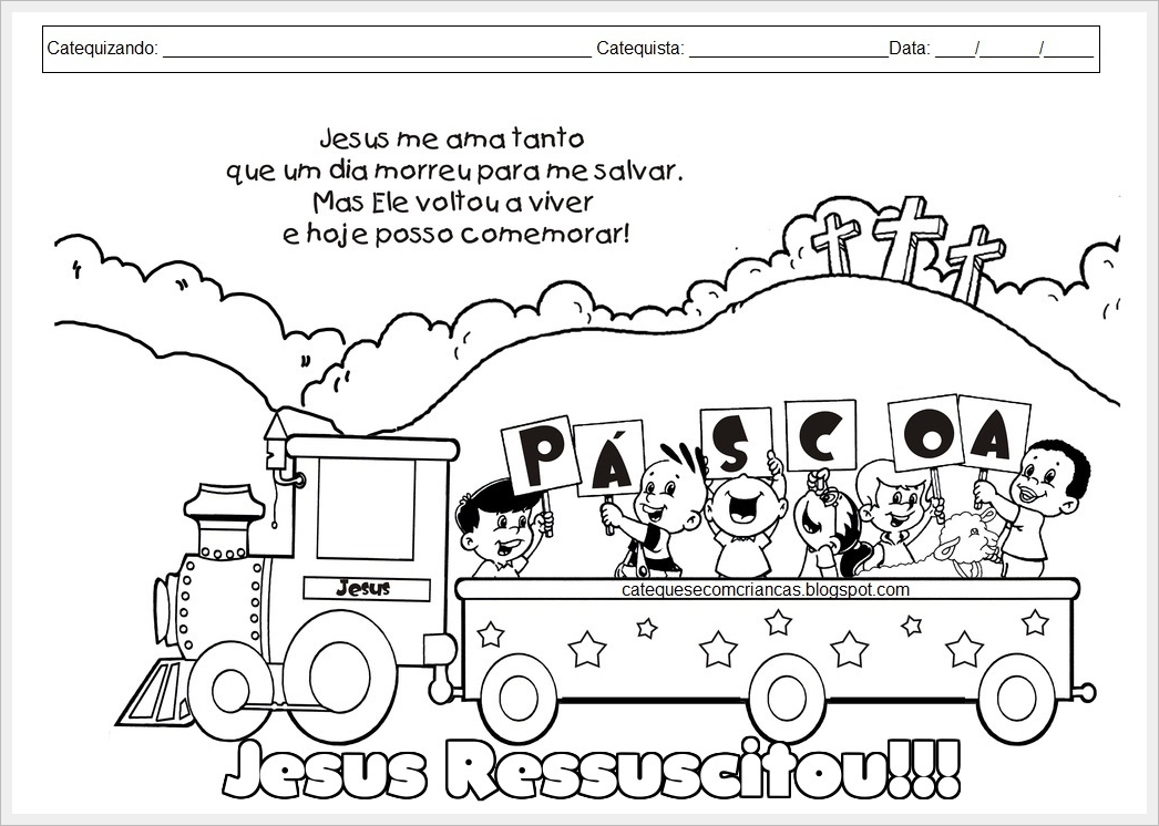 catequese com crianças desenho para colorir páscoa