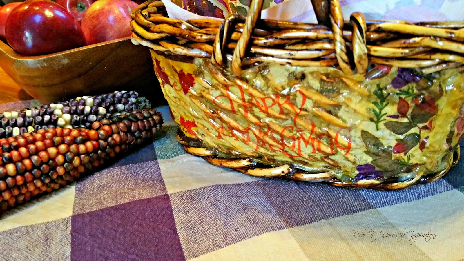 Decoupage Thanksgiving Basket Redo It Yourself Inspirations