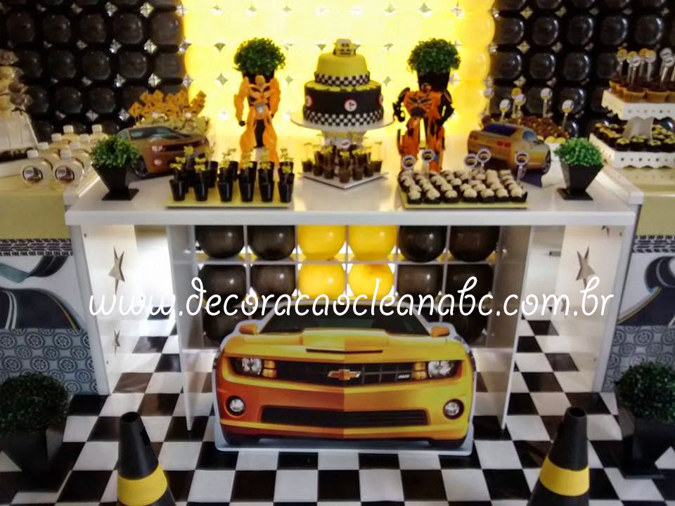 Festa Camaro Amarelo, Festa Bumblebee, Decoração Clean Transformers Festa Camaro Amarelo, Festa Bumblebee, Decoração Clean Transformers