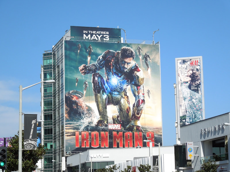 Giant Iron Man 3 movie billboard Giant Iron Man 3 movie billboard