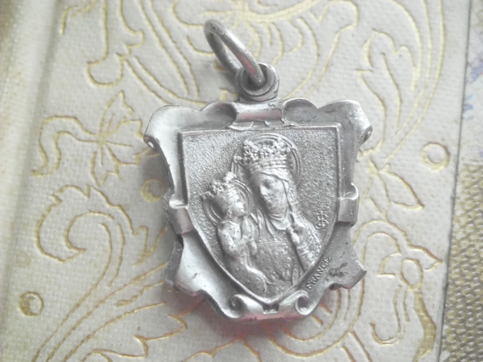 Vintage Religious Medals Vintage French St Anne de Beaupre Reliquary