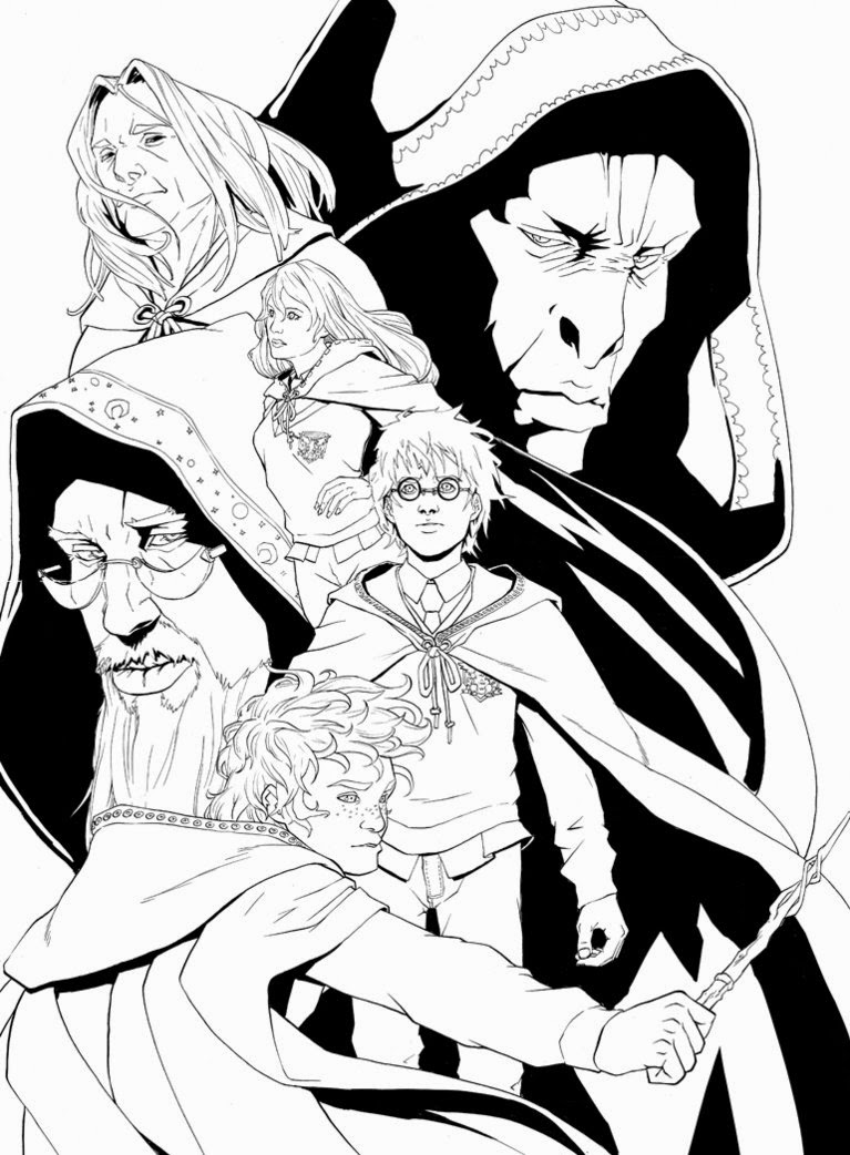 Line Drawing Harry Potter : Coloring pages harry potter free and printable