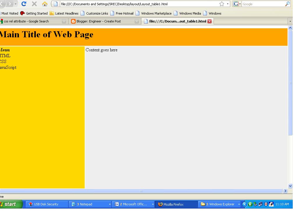 Engineer How to design Home Page By using Html