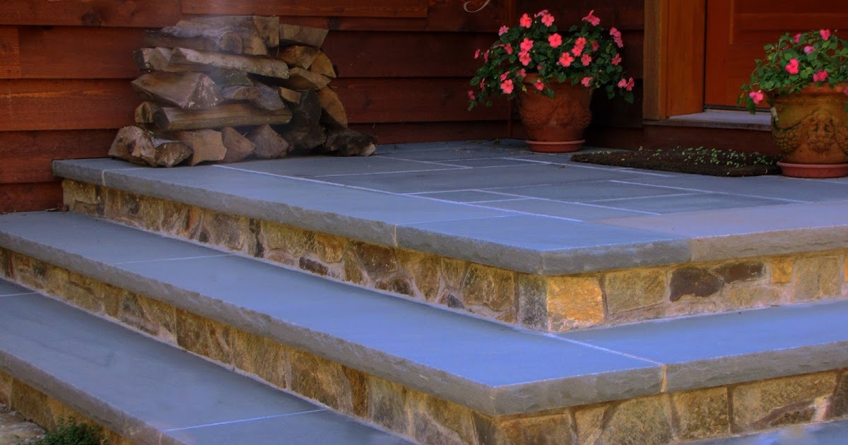 Garden Design: Stone landing and steps in Westchester, NY.