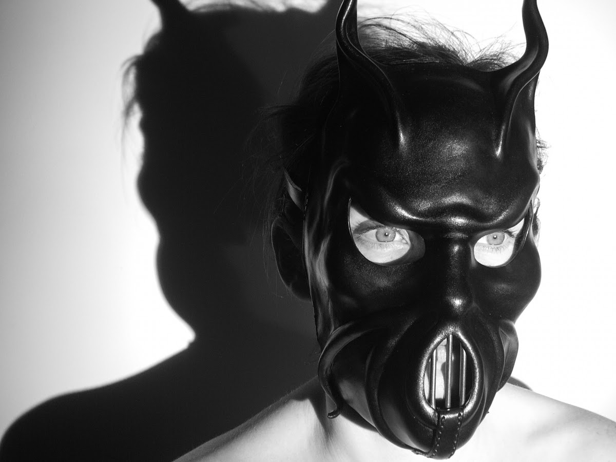 leather mask hood bdsm