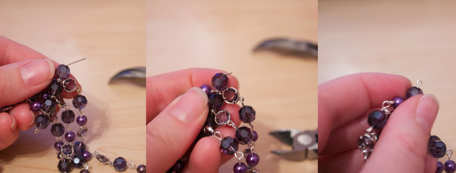 How to Make a Purple ThreeStrand Necklace My Girlish Whims