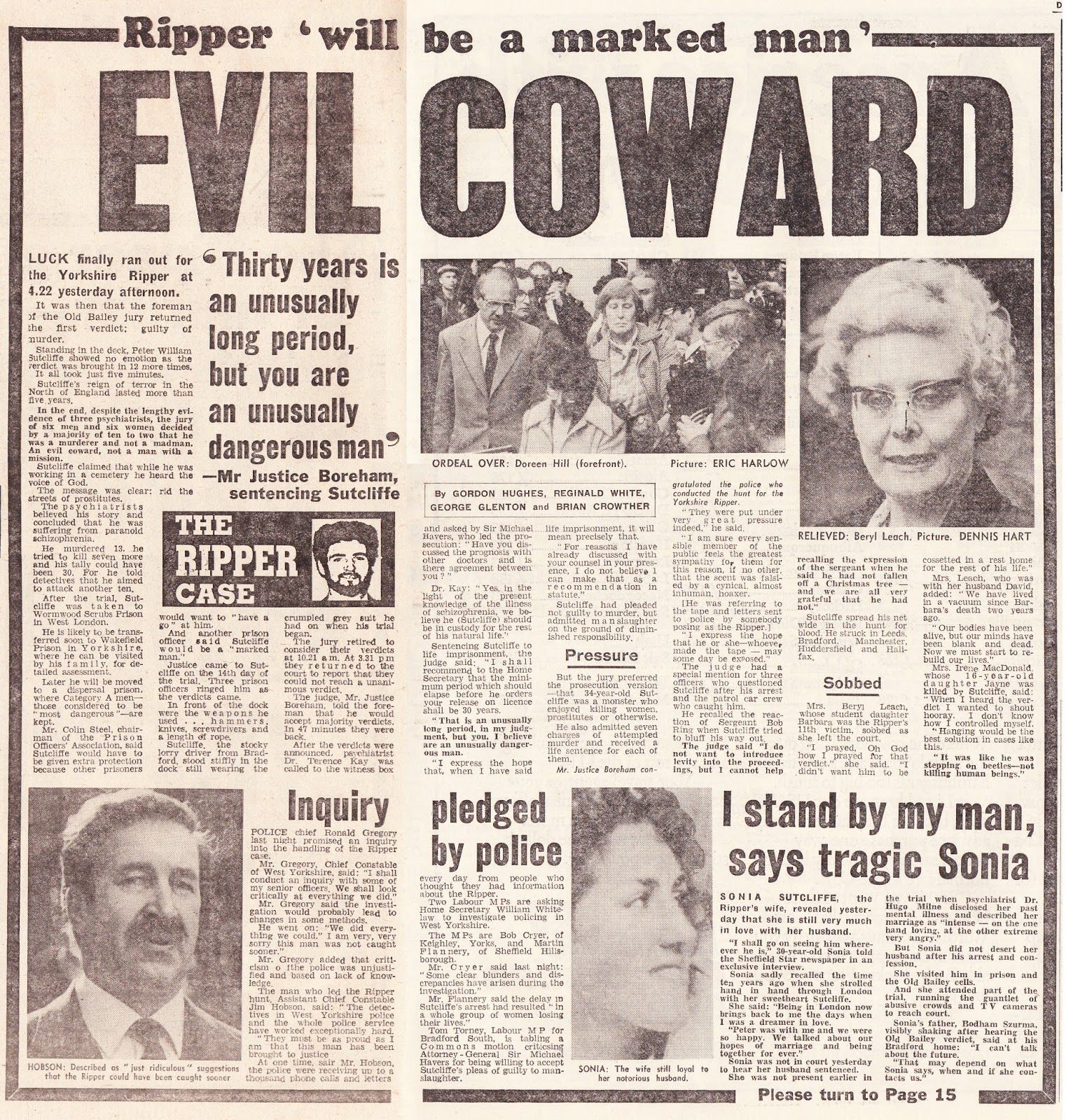 Hold The Front Page Yorkshire Ripper Guilty
