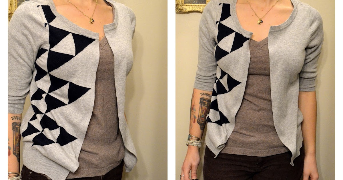 Hello There Handmade Banner No Sew Sweater to Cardigan Tutorial