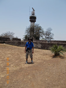 In Moti Daman Fort in front of the "Lighthouse".