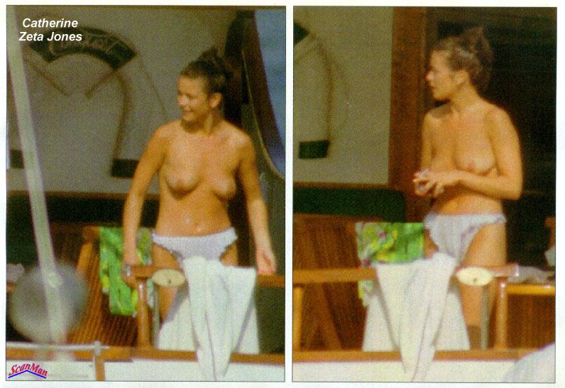 Фото роскошной Кэтрин Зета-Джонс без купальника с обнаженной грудью