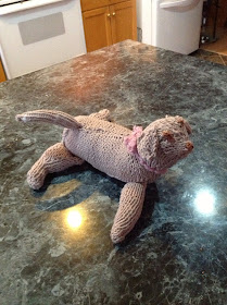 I tried knitting a dog.  First try not too bad