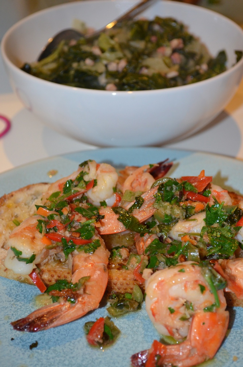 Living Deliciously in SoCal Cook Shrimp with Chili, Parsley, Ginger