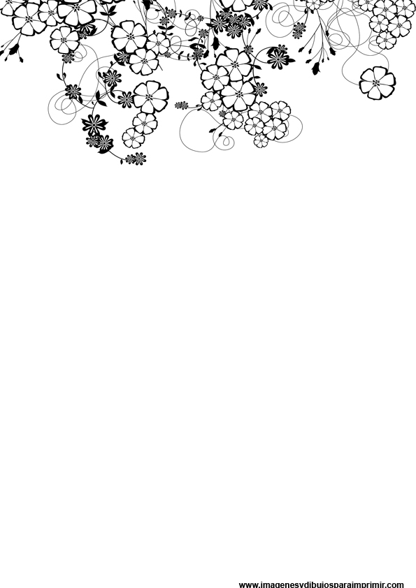 Folios decorados en blanco y negro Imagenes y dibujos para imprimir