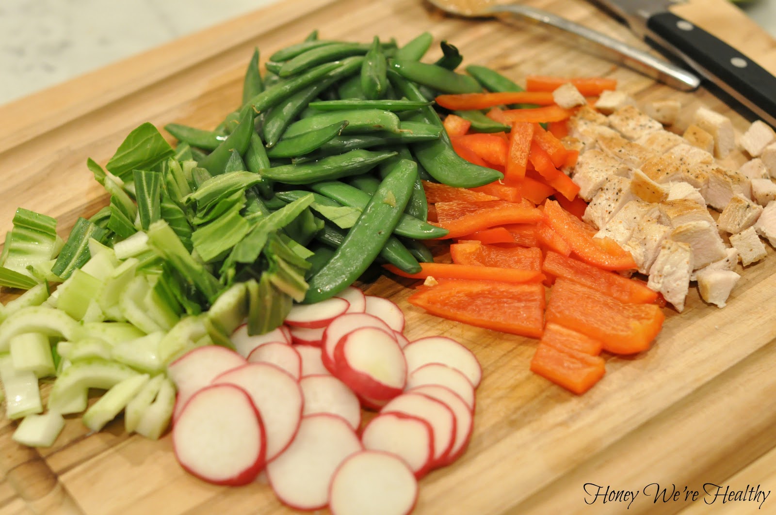 Honey We're Healthy Thai Peanut Noodles with Chicken