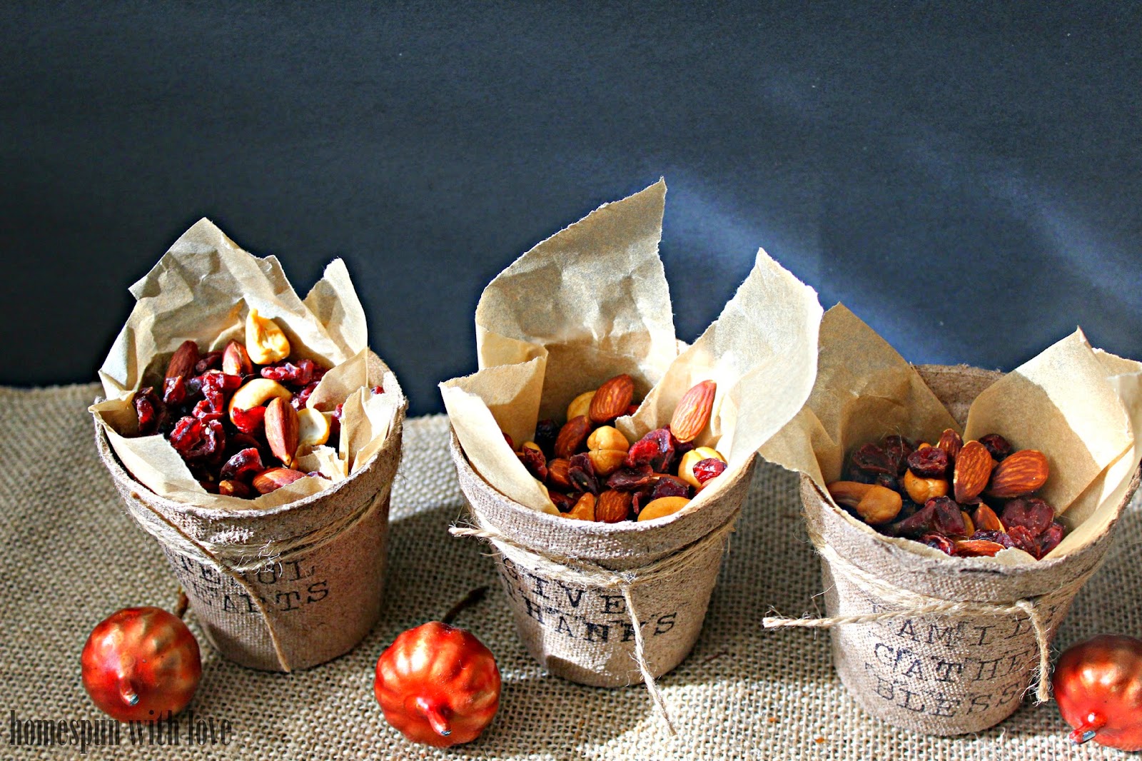 Homespun With Love Rustic Thanksgiving Snack Pots