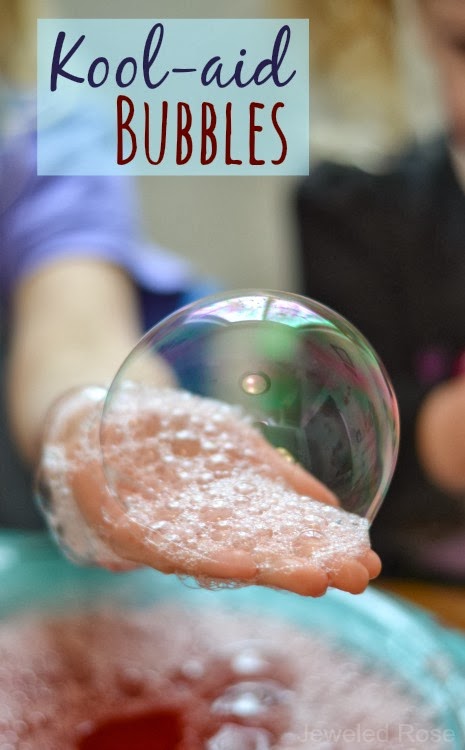 Kool-aid Bubbles Recipe- my kids played four hours!