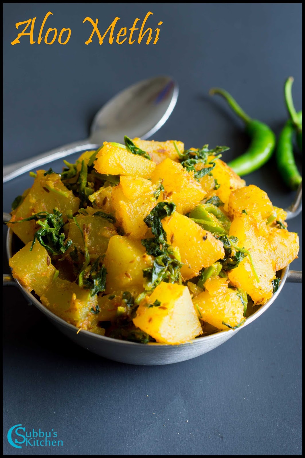 Aloo Methi Recipe Aloo Methi Method II Subbus Kitchen