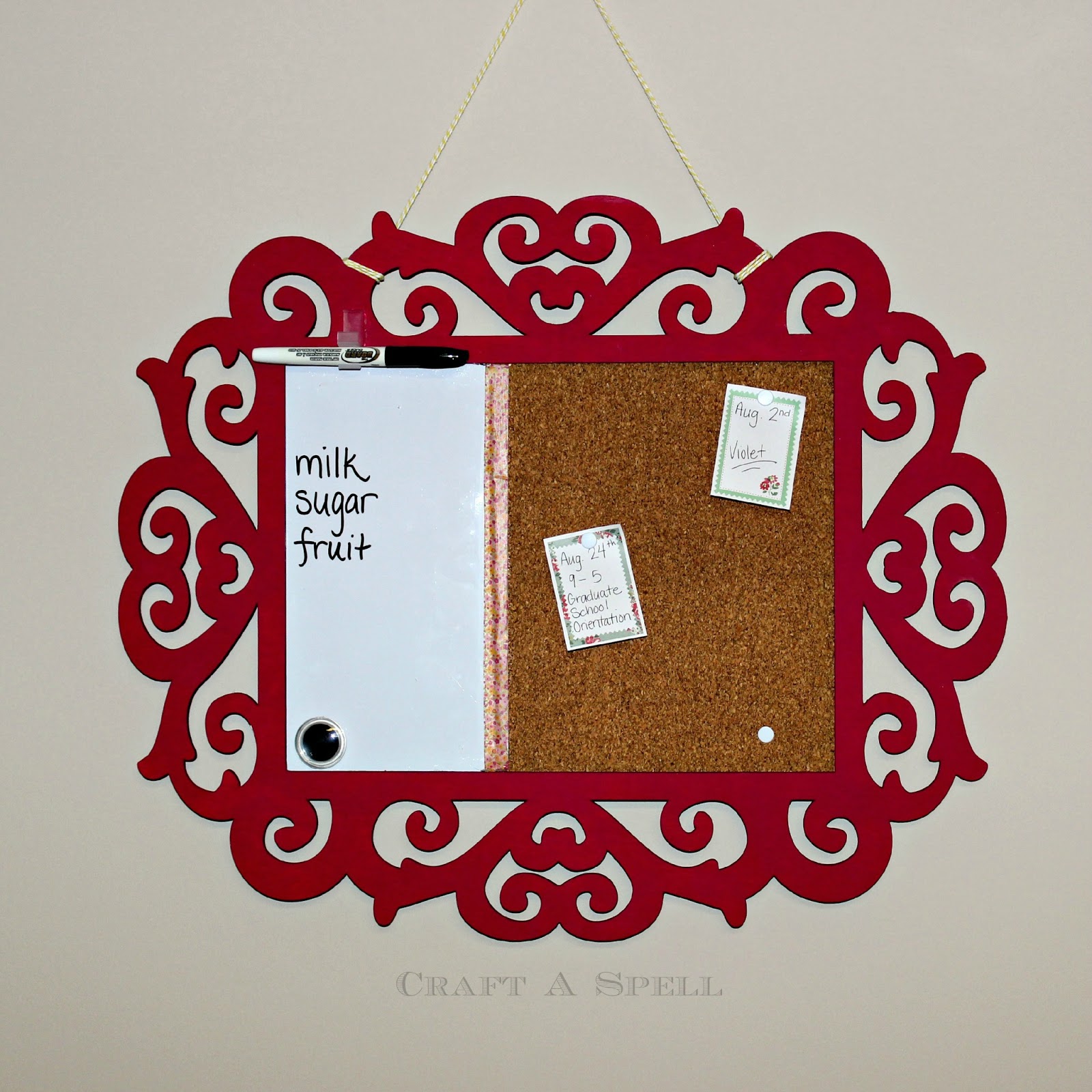 Craft A Spell DIY Framed Whiteboard and Corkboard