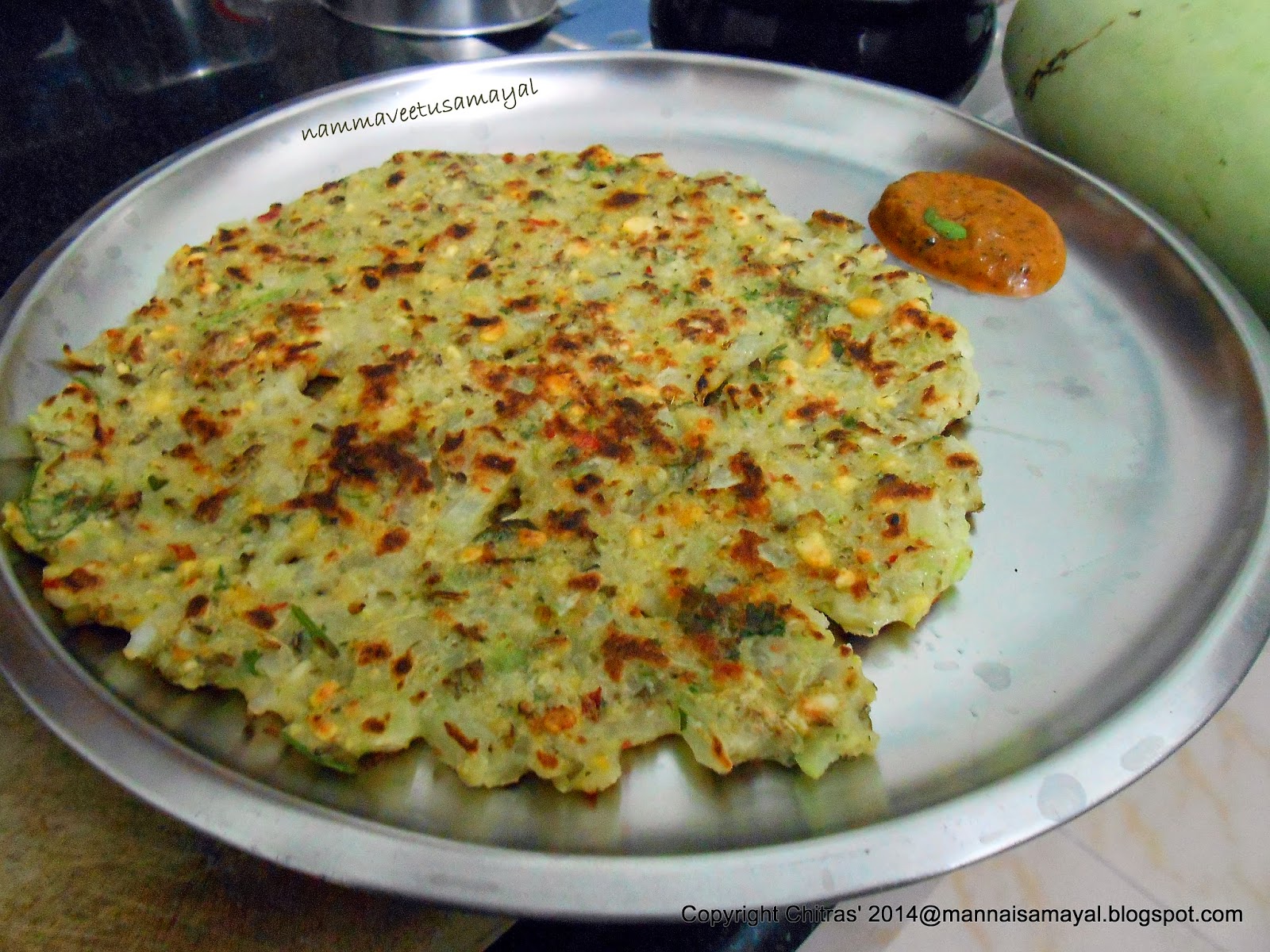 kalakkalsamayal Sprouted Green Gram Pancake