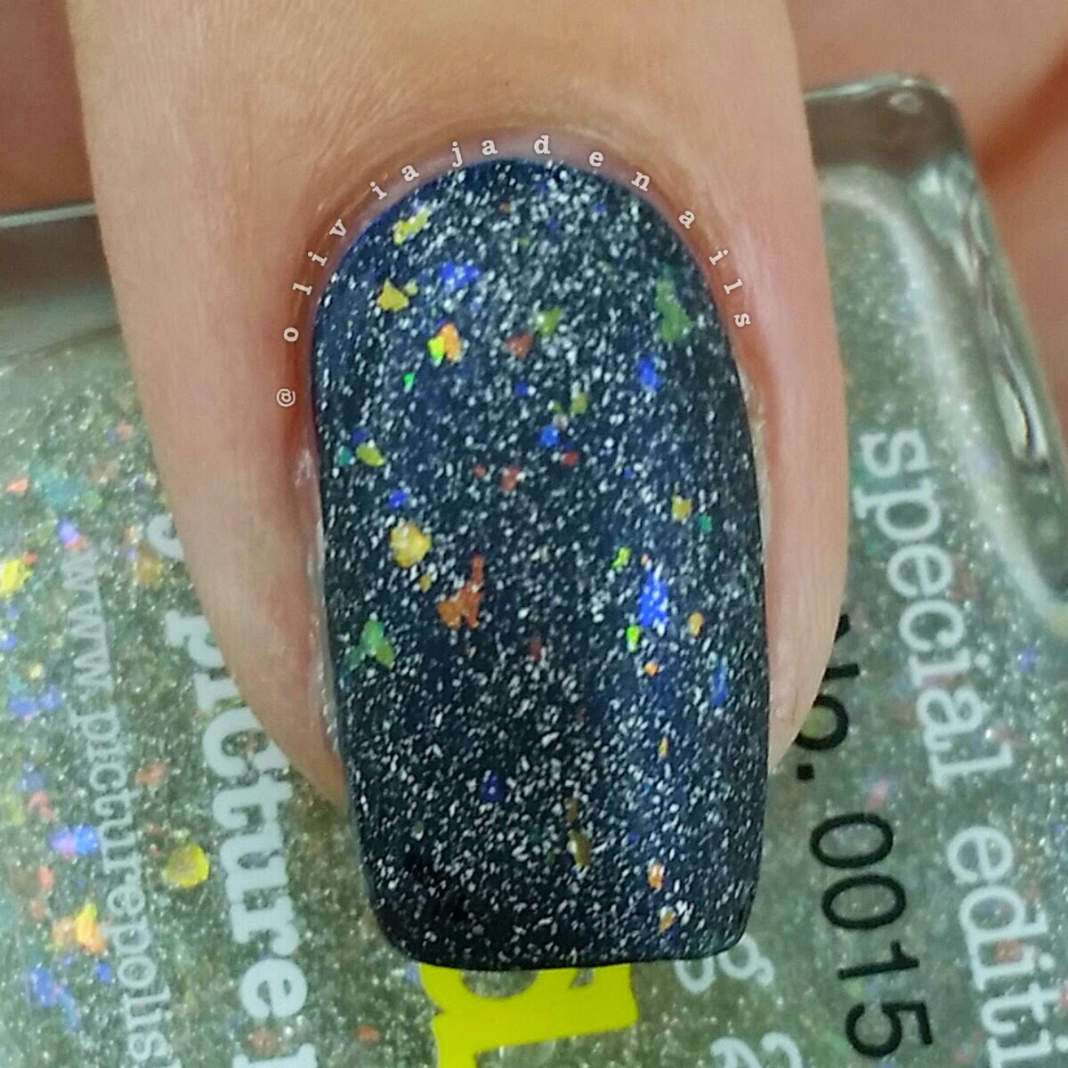 piCture pOlish Holiday (over piCture pOlish Electric Blue) - matte swatched by Olivia Jade Nails