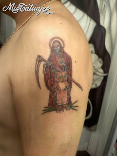 muerte santa tattoo tattoos owl death mexican side elements various reaper occur which tattoomagz grim designs