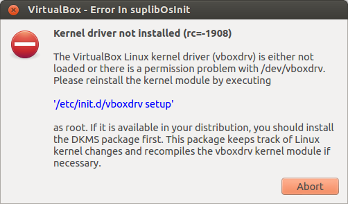 ubuntu virtualbox kernel driver not installed ubuntu virtualbox kernel driver not installed