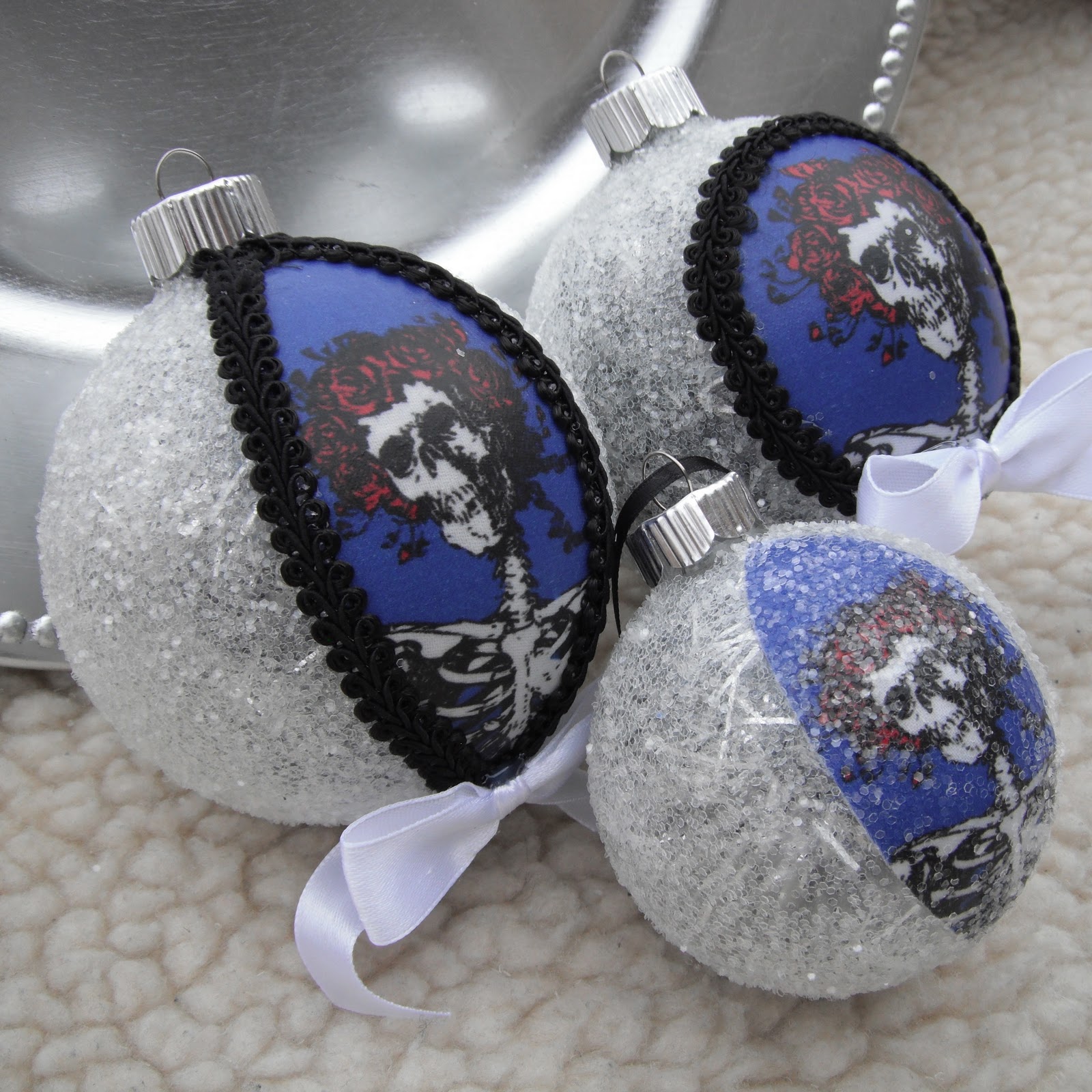 Behind the Scenes at Dark Rose Treasures Fabric Decoupage Glass Ball